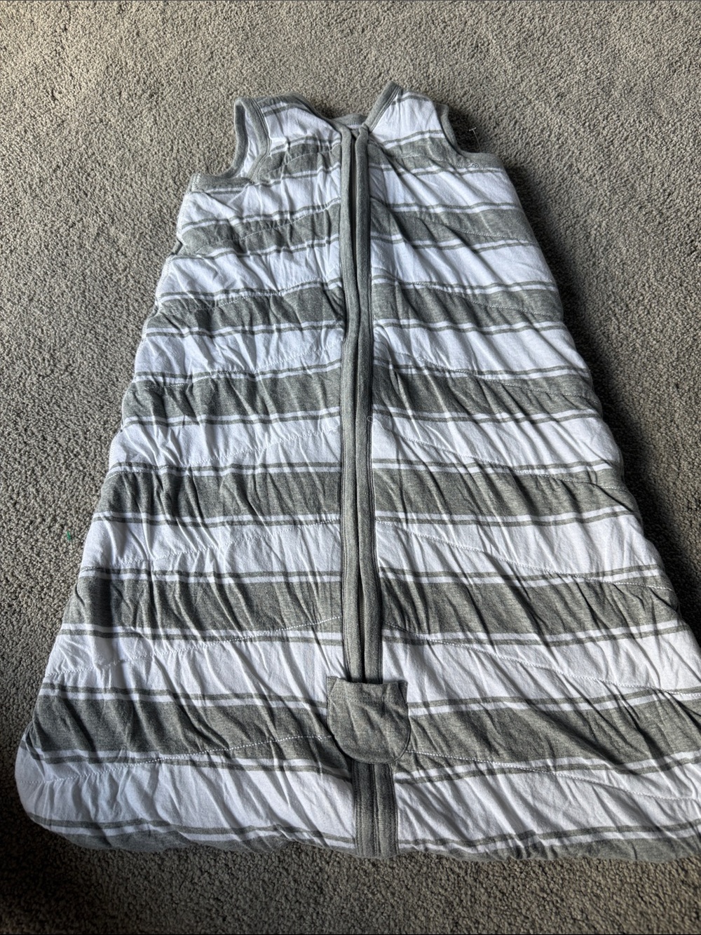 Burt’s Bees Striped Grey and White Sleeveless Sleep Sack